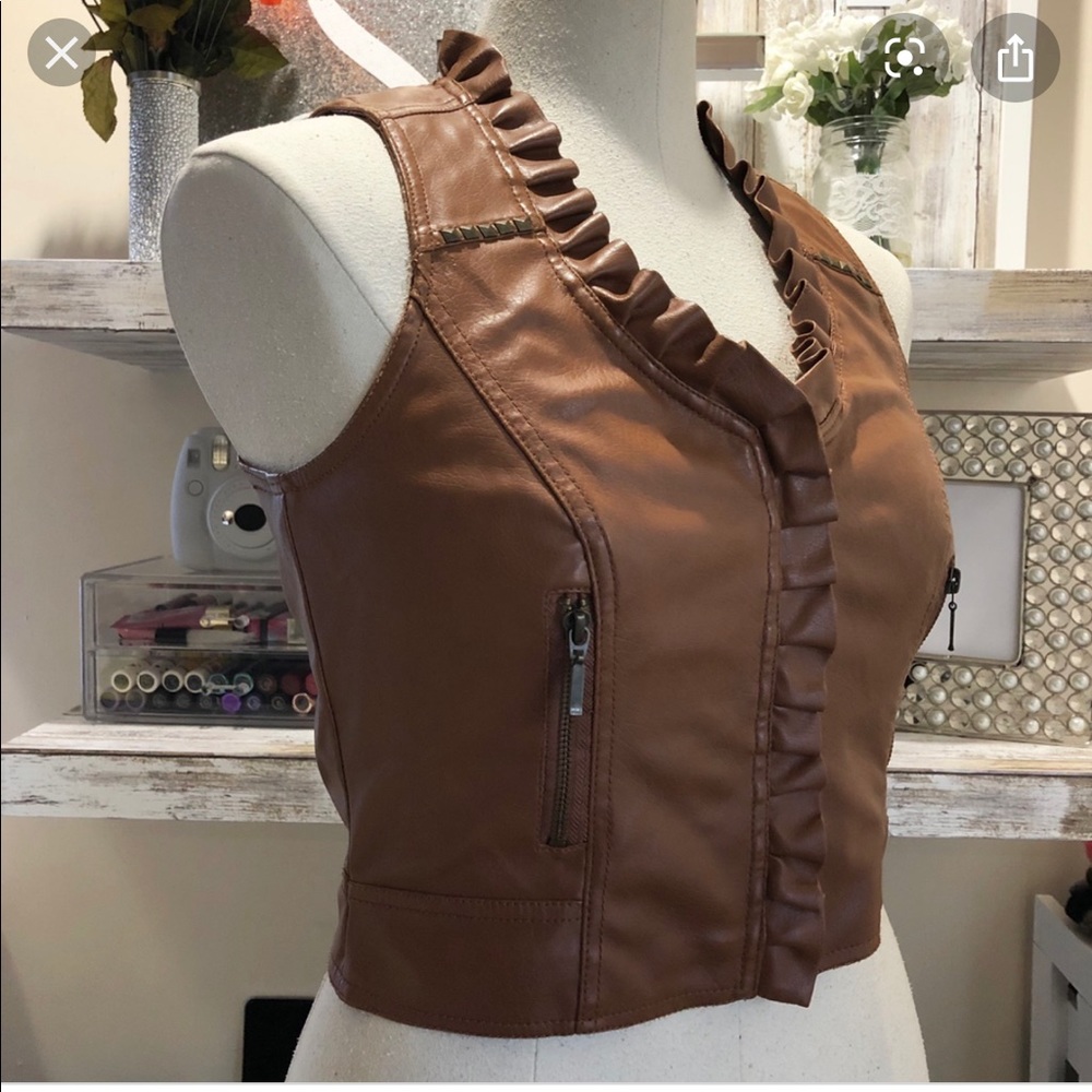 Vest paper tee-brown size S